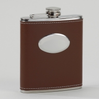 VIP Brown Flask w/Oval Plate 7 oz